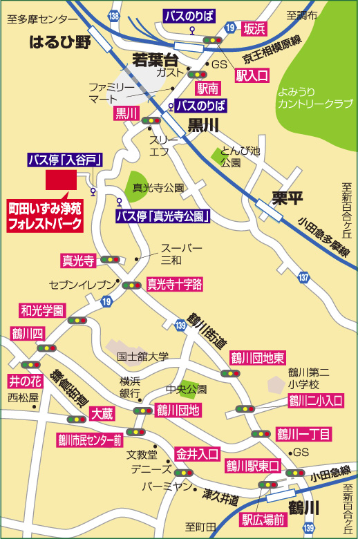 町田いずみ浄苑　フォレストパークを中心とした詳細地図